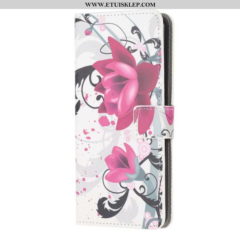 Etui Folio do Samsung Galaxy M53 5G Tropikalne Kwiaty